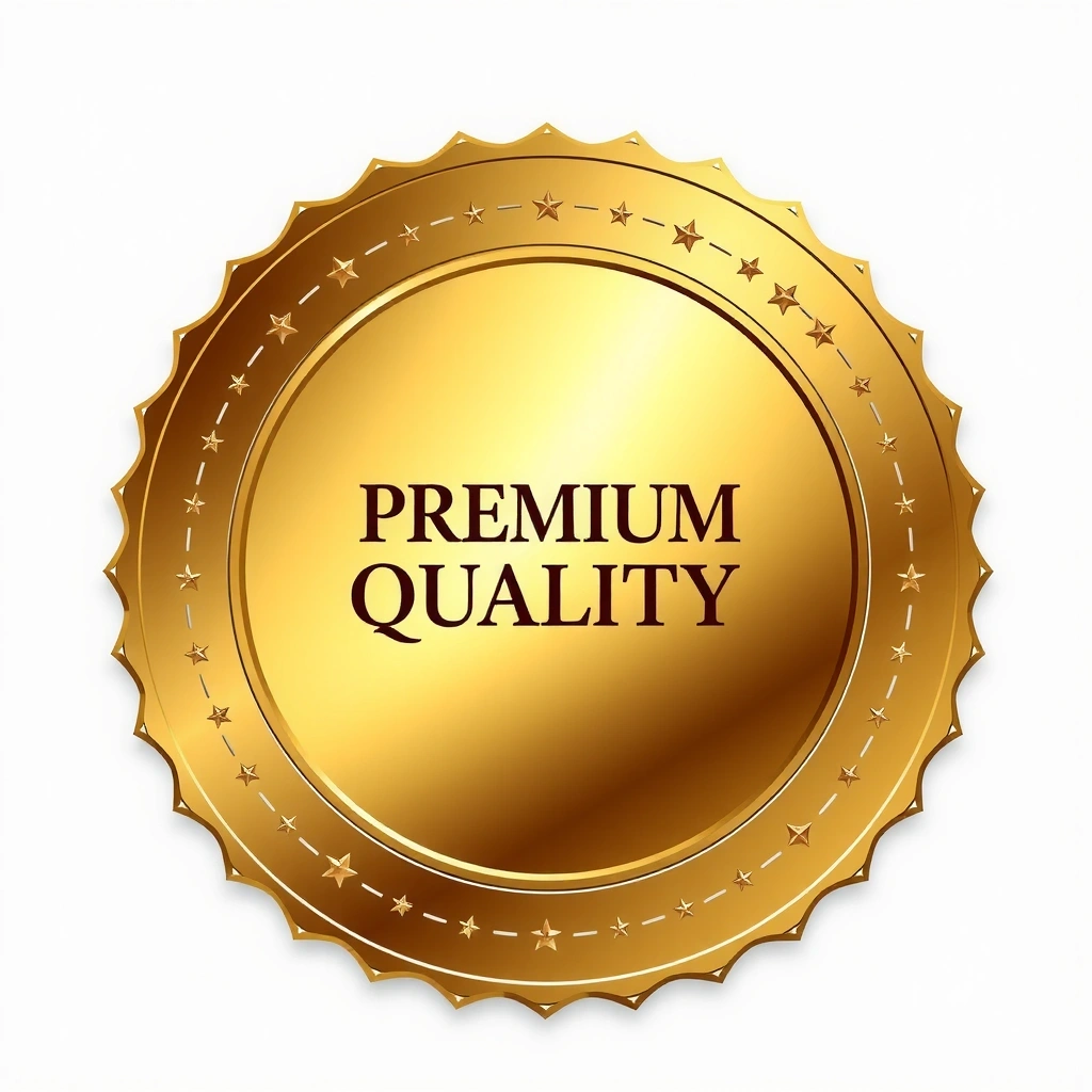 A golden seal representing premium quality.